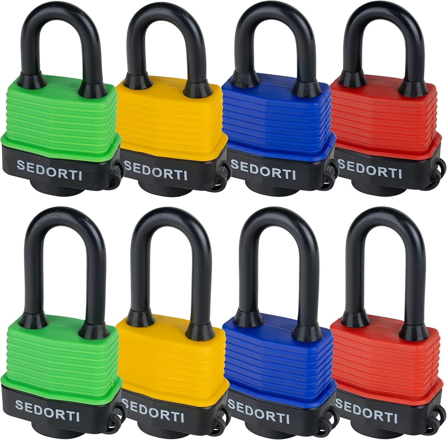 12 Pack Yellow Waterproof Padlocks – Keyed Alike