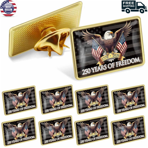 10PCS 250 Years of Freedom American Flag Pin 250Th Anniversary Patriotic Brooch