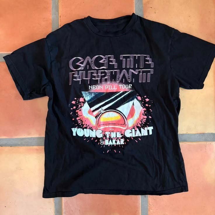 Cage the Elephant Neon Pill Tour 2024 black T-shirt SNG056