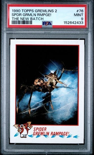 1990 TOPPS GREMLINS 2: THE NEW BATCH #76 SPDR GRMLN RMPGE! PSA 9 POP 1