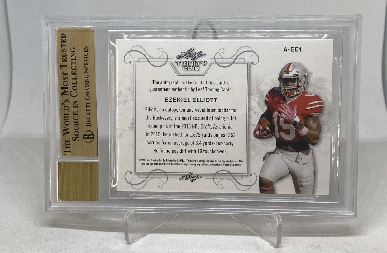 2016 Ezekiel Elliott AUTO Inscript /25 “NAT CHAMP RC BGS 9.5/10 POP3 COLLECTION