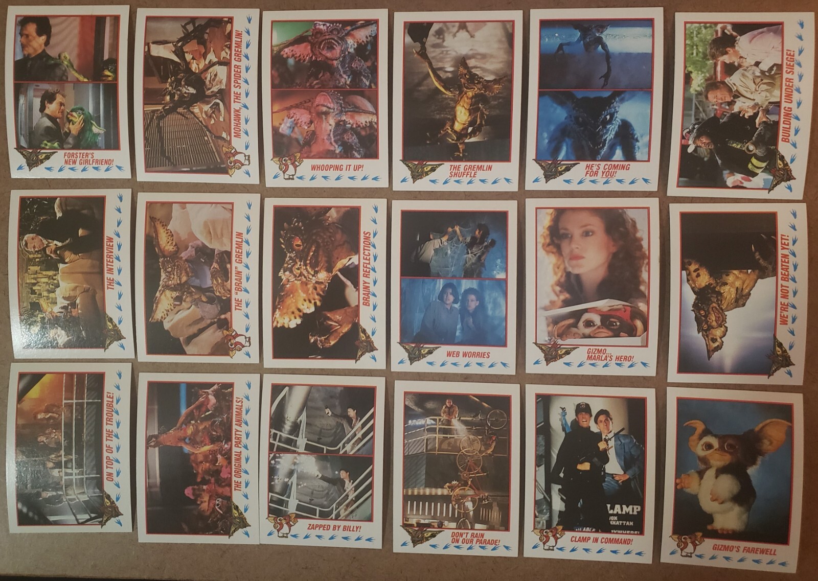 1990 Topps Gremlins 2 Partial Card Set 54/88 + Complete Sticker Set 11/11