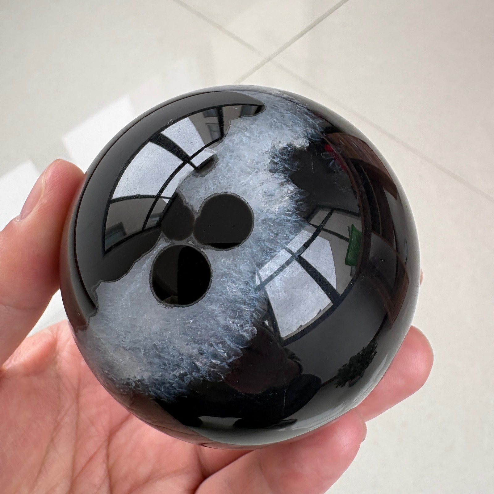Natural Sardonyx Sphere 1.2 lb 2.9″ Dyed Black Crystal Ball Healing