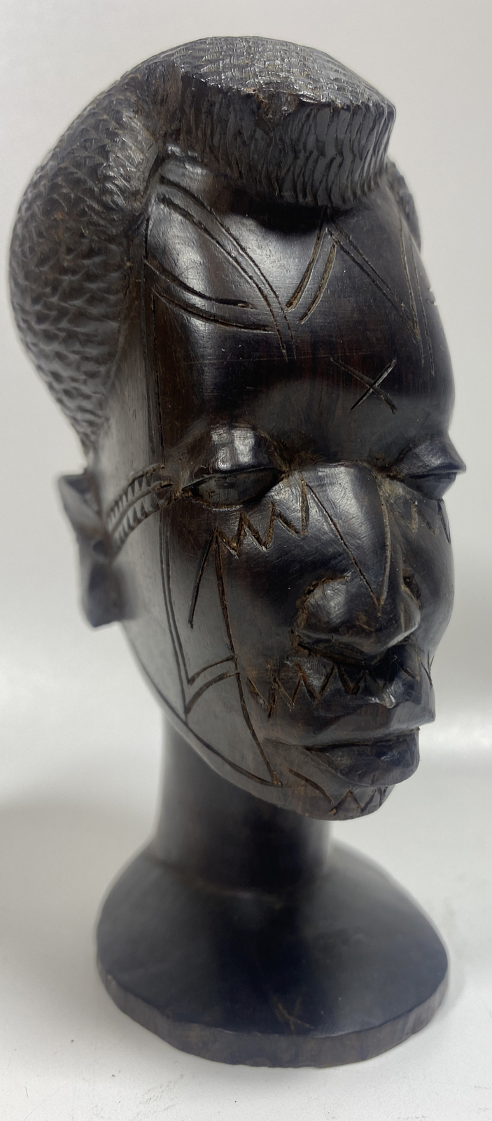 Wooden Hand Carved African Woman Bust Sculpture Figurine 4.5″ From Kenya