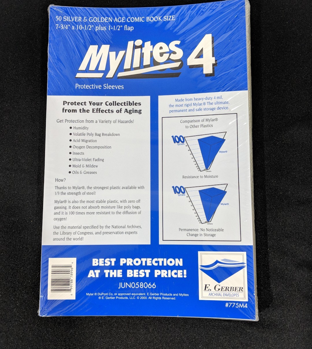 50 E. Gerber Mylites 4 Mil Mylar Silver & Golden Age Comic Book Sleeves 775M4