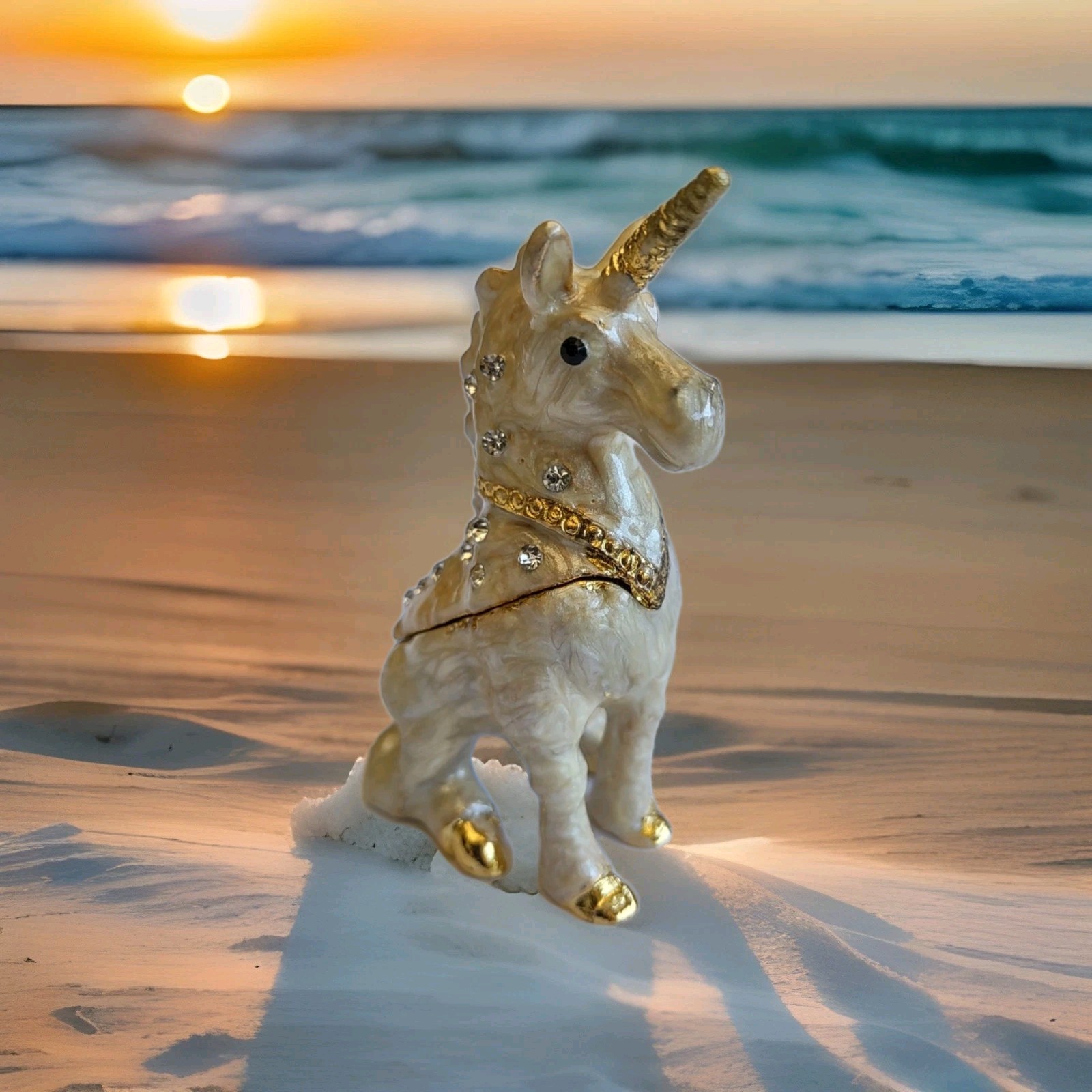 White Unicorn Trinket Box