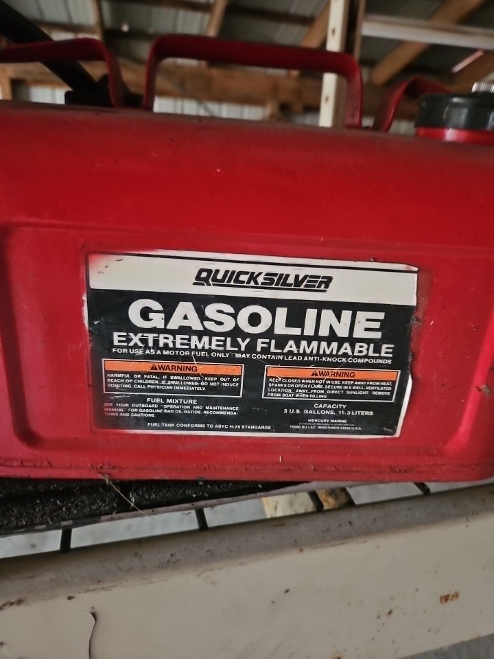 Vintage Mercury Quicksilver 3 Gallon Metal Fuel Gas Can Boat Marine Tank