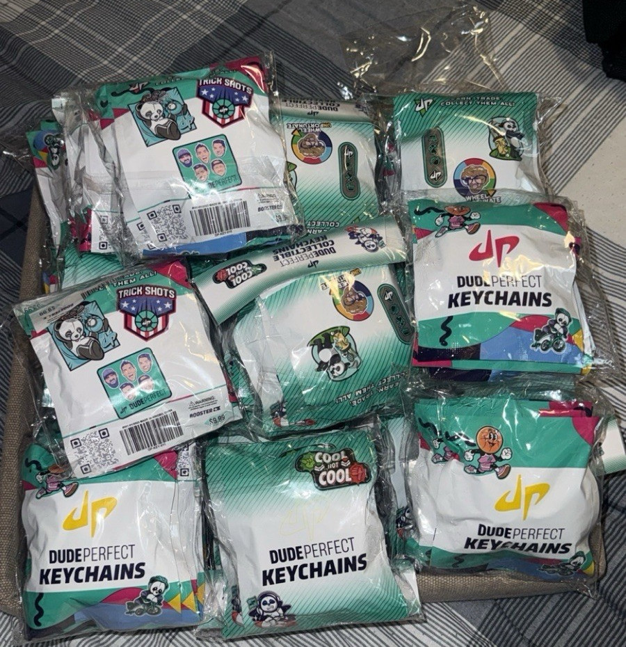 Dude Perfect Multicolor Collectible Keychains Lot Modern Era 1970-Now