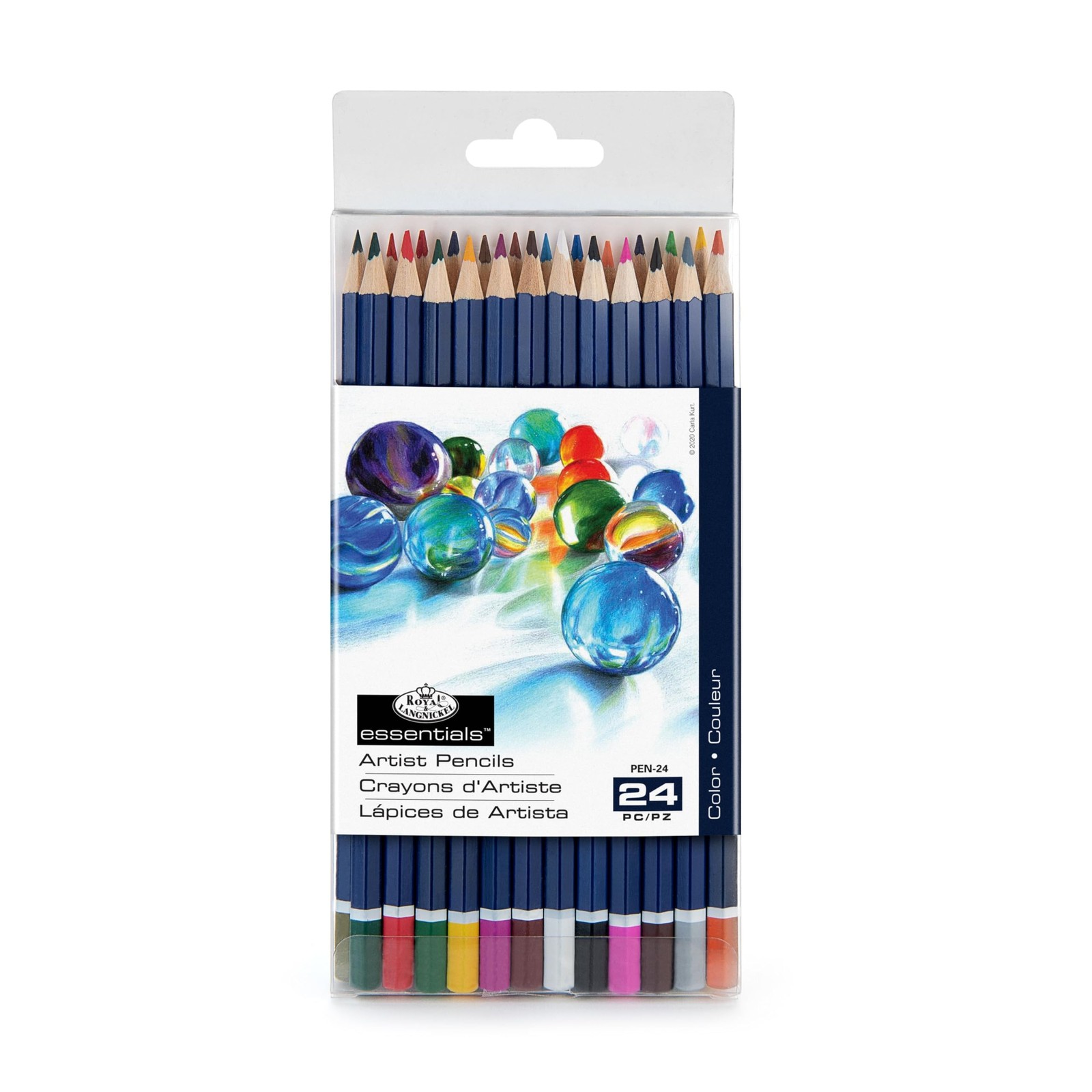 Royal & Langnickel Essentials Color Pencil 24 Count (Pack of 1), Multicolor