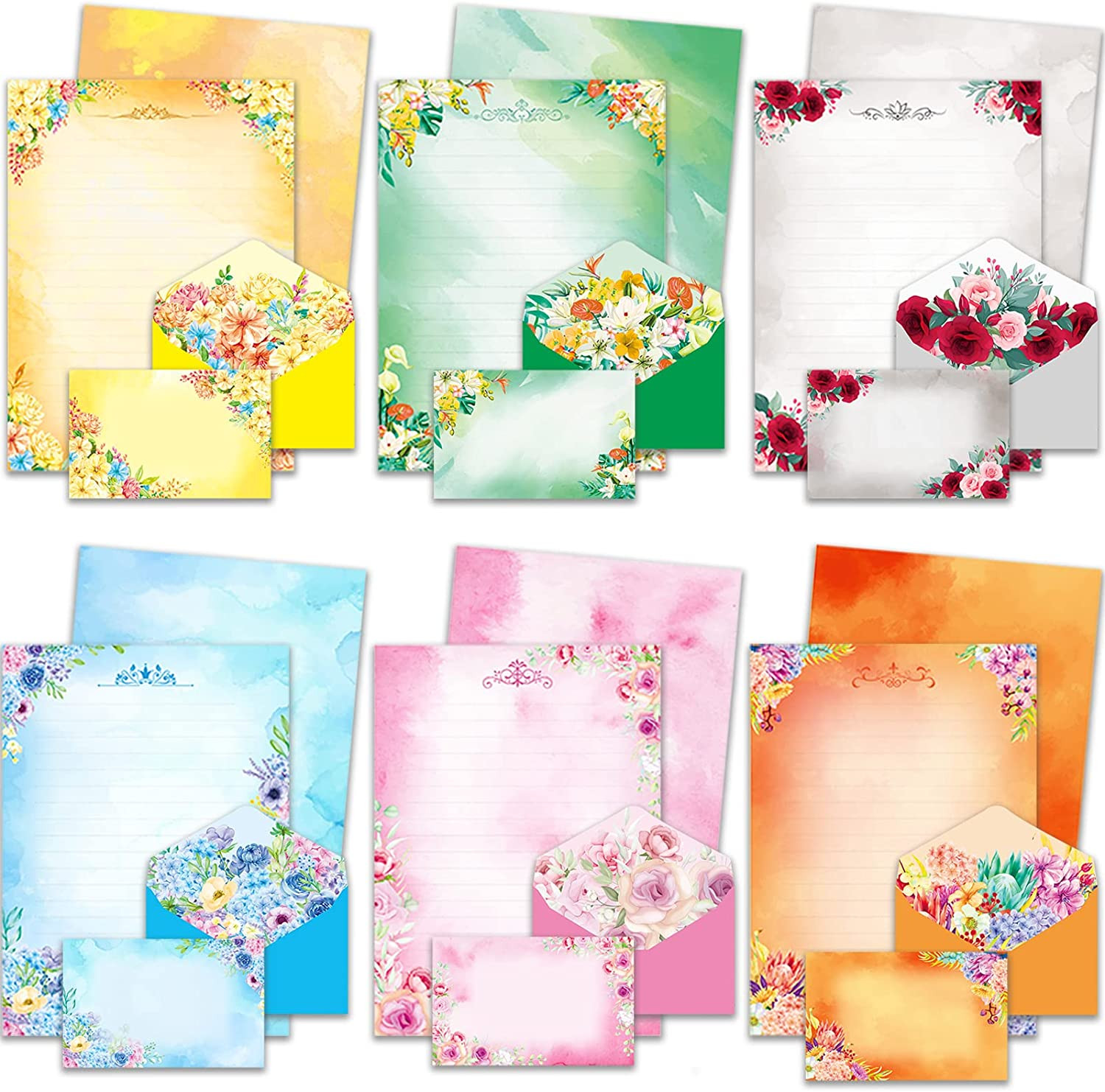 Anzon Mories 72 Pieces Cute Stationary Writing Paper and Envelope Set (2 Sides C