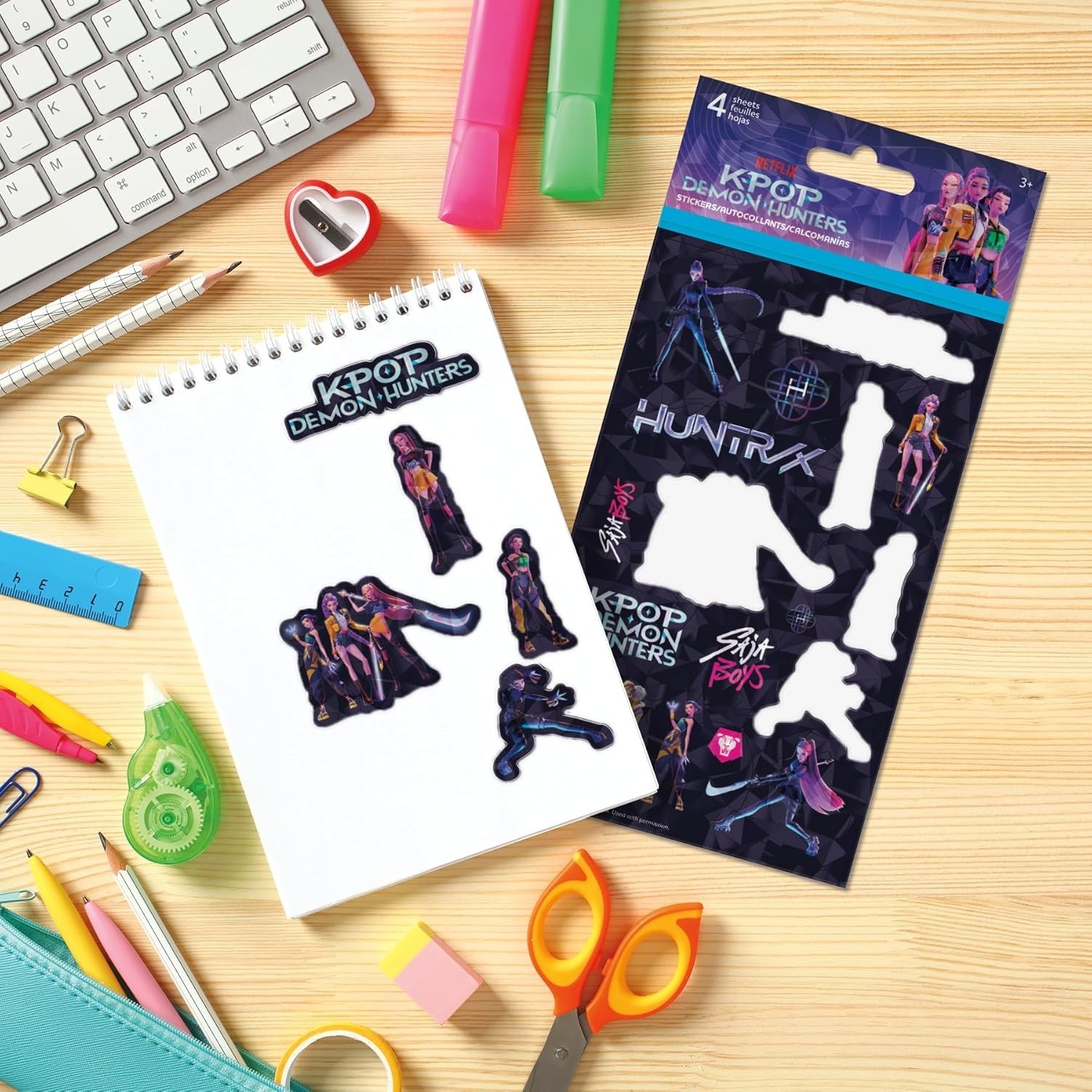 K-Pop Demon Hunter Stickers Sheet Standard Glossy, and Holographic 4 Sheets