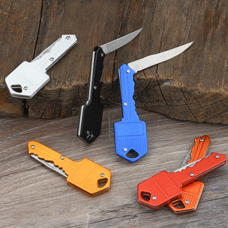 6PCS Portable Pocket Knife Key Shape Mini Key Chain Survival Key Chain Knife