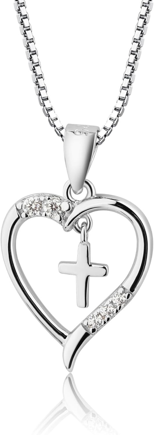 Sterling Silver First Communion Necklace for Girls