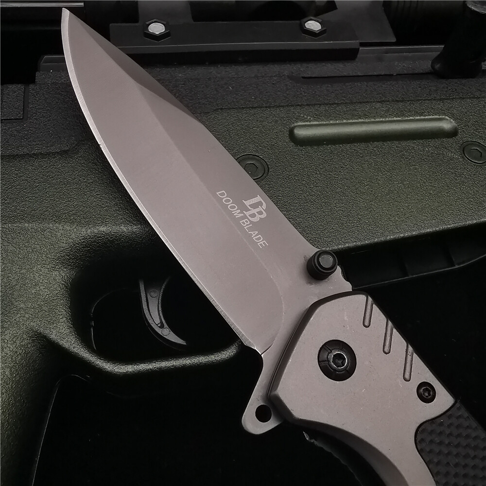 New High-quality 9″ Spring assisted Folding Survival Camping Hunting Knife