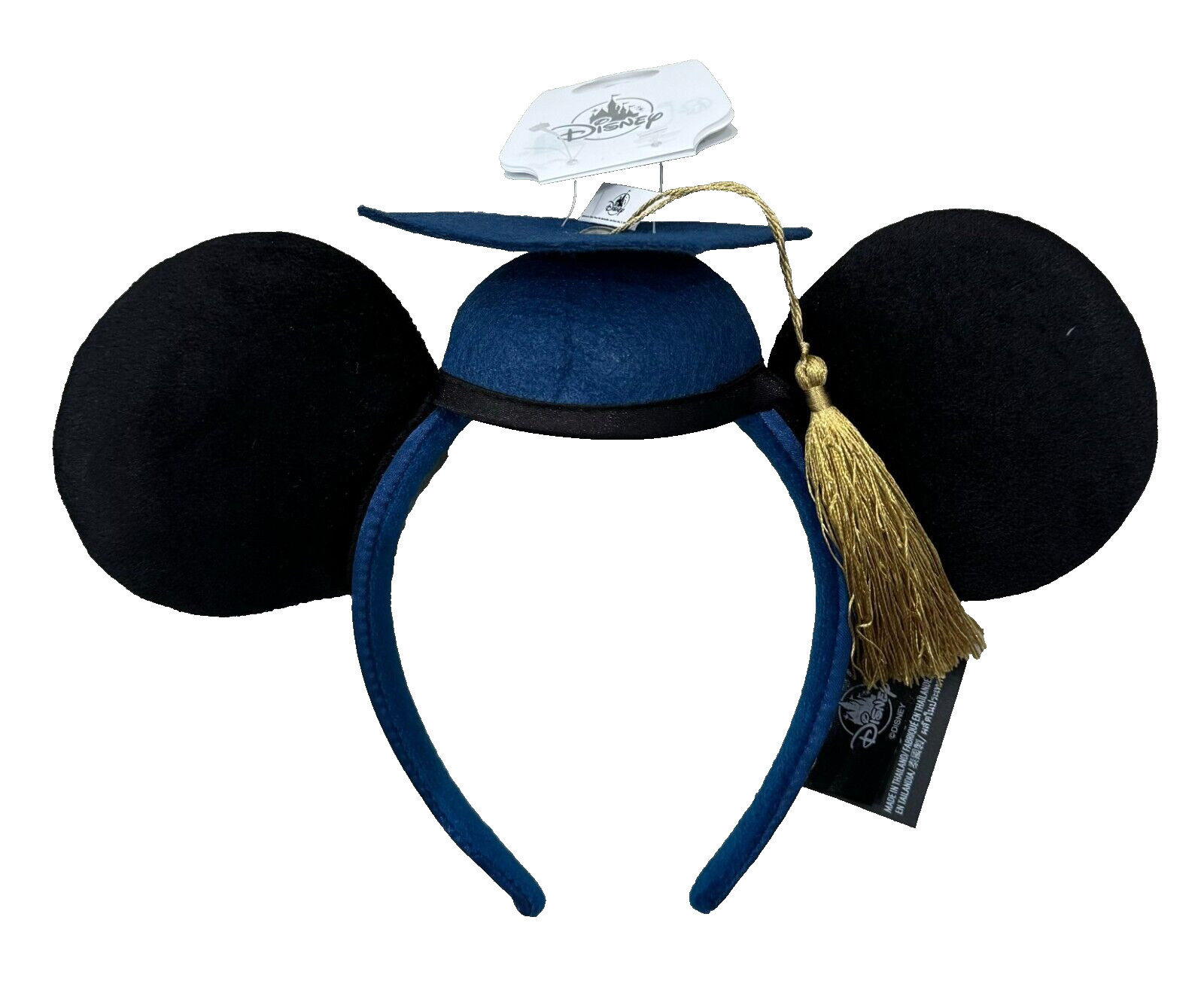 New Disney Parks 2024 Graduation Tassel Hat Black Mickey Headband Ears