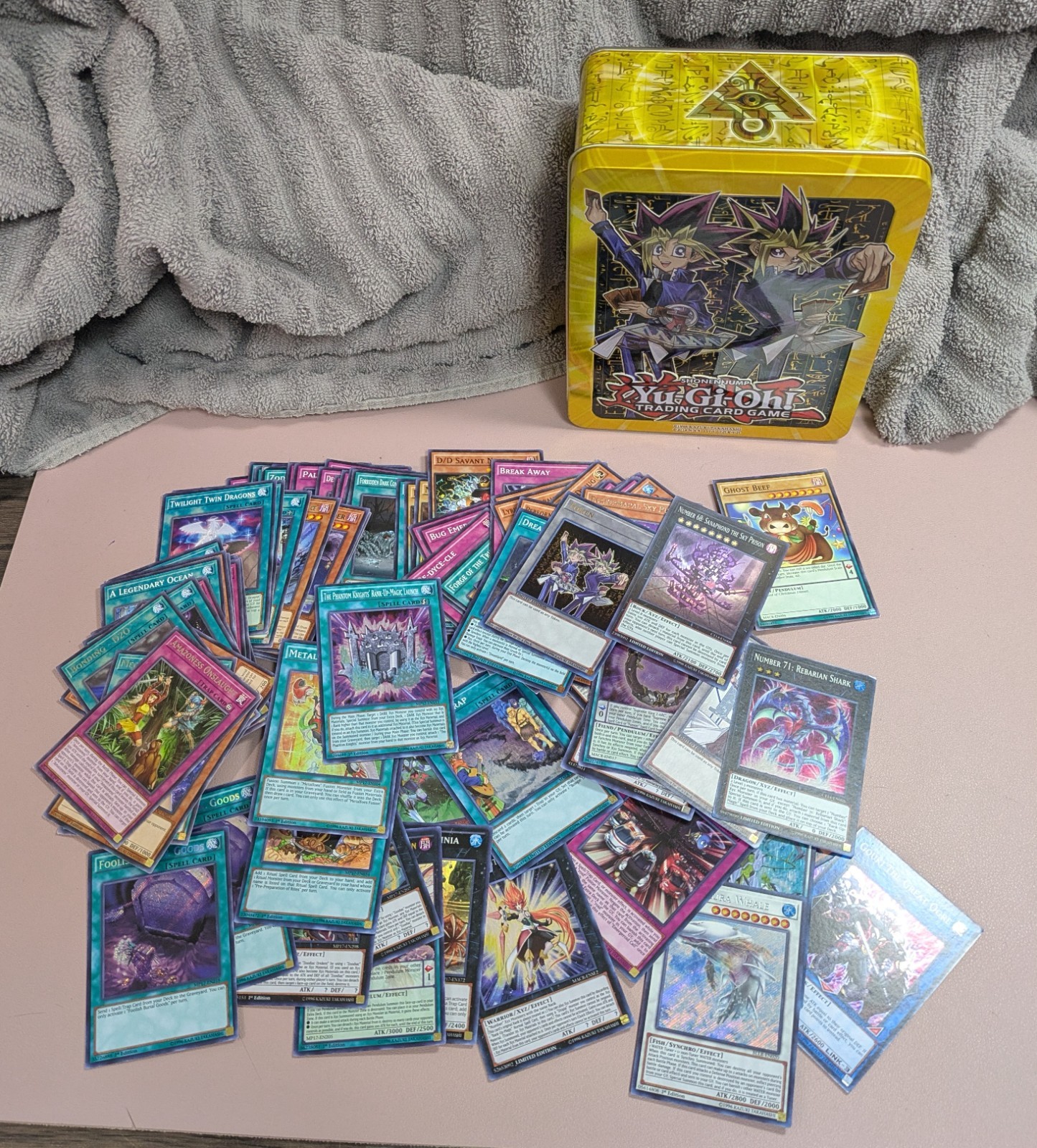 YU-GI-OH! Trading Card Lot 100+ Including Holographic Holo Foil w Tin