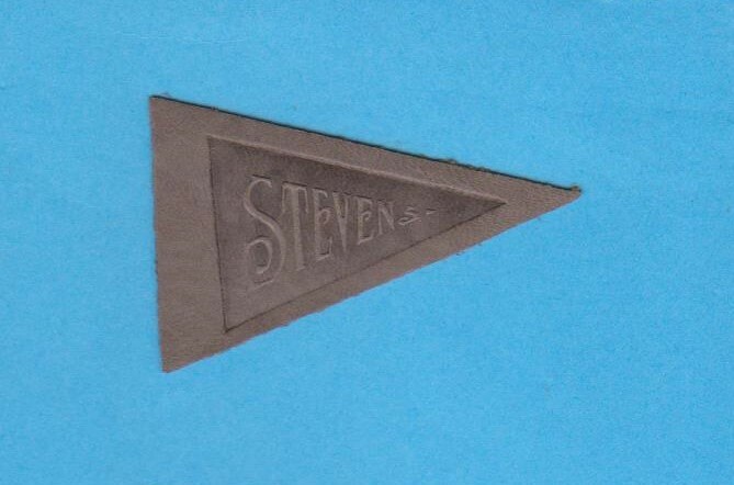 c1910 L51 tobacco leather pennant shaped STEVENS INSTITUTE