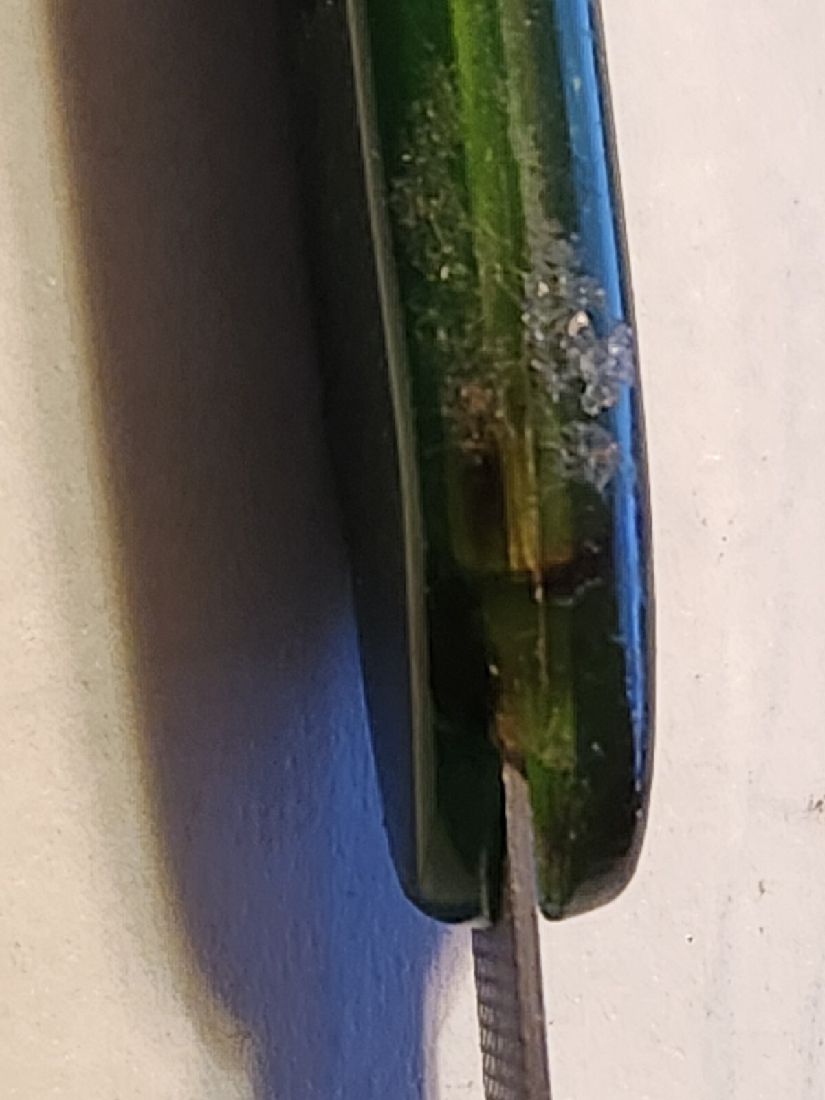 Retractable Nail File Green Plastic Bakelite Celluloid Vintage Advertising Rough