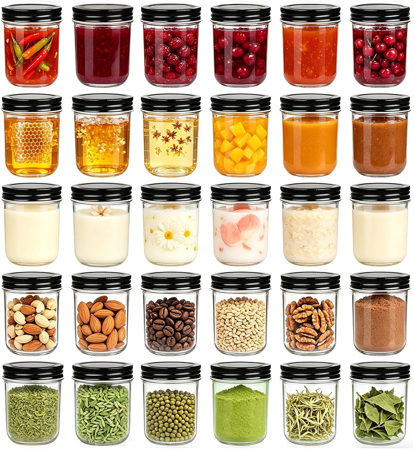 QAPPDA 6oz Glass Jars With Lids,Small Mason Jars Wide Mouth,Mini Canning Jars Wi