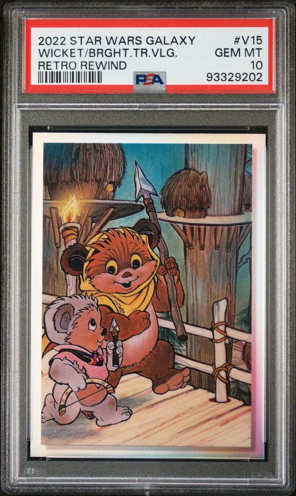 Wicket In Bright Tree Village – 2022 Star Wars Galaxy Retro Rewind #V15 PSA 10