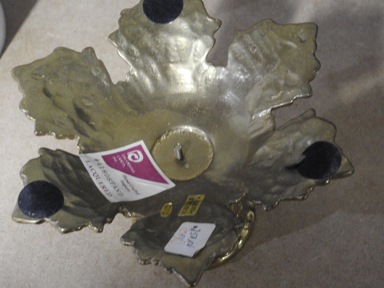 Decorative Crafts Inc Solid Brass Botanical Shape Taper Candle Holder
