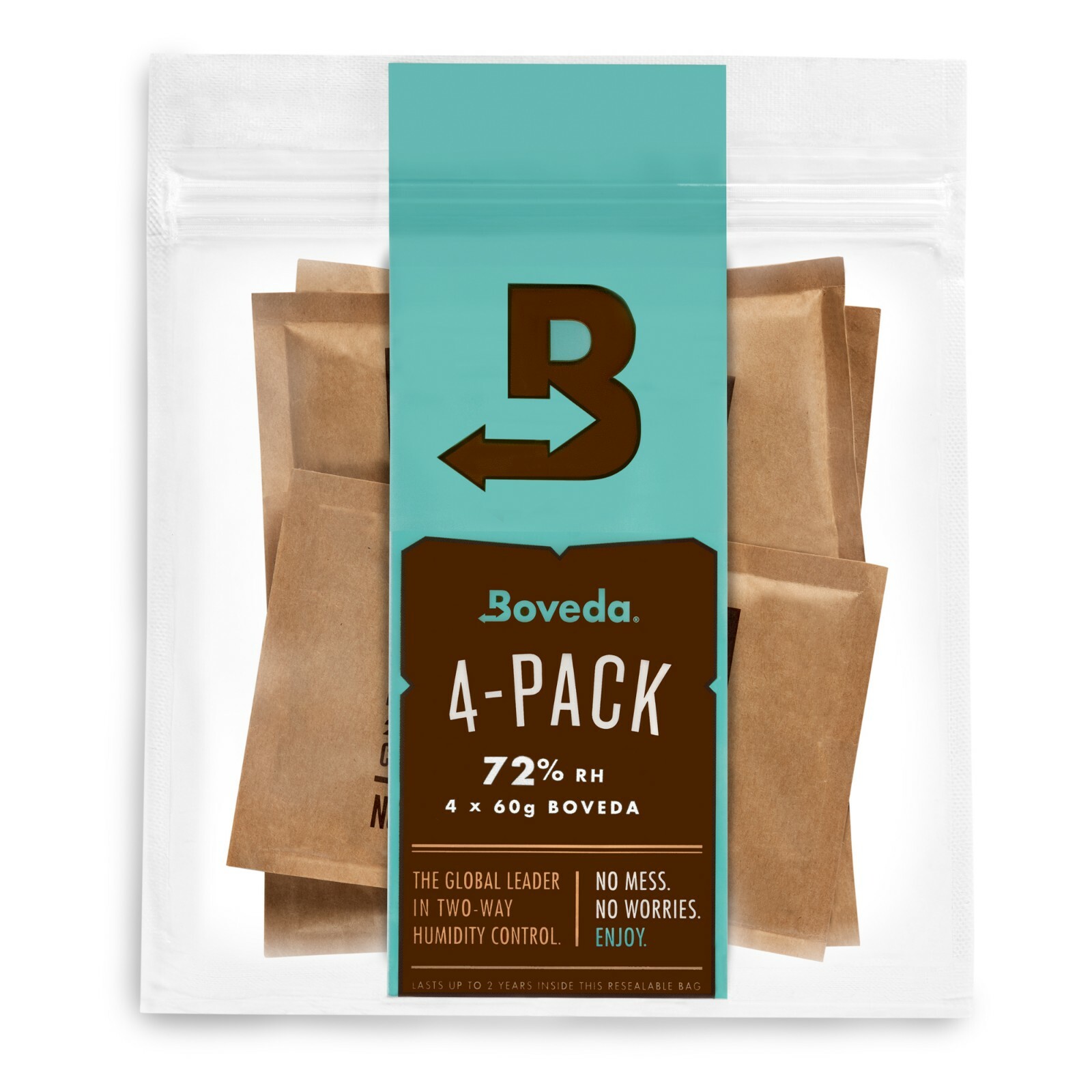 Boveda 72% RH 2-Way Humidity Control – Protects & Restores – Size 60 – 4 Count