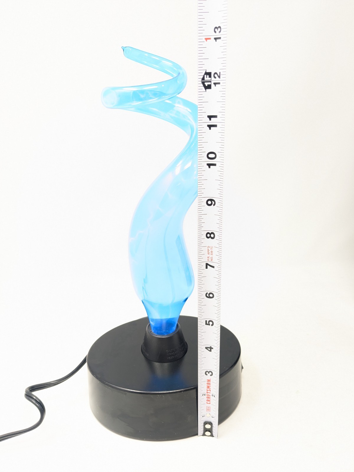 RARE LumiSource Sculptured Electra Mini Lamp Blue Glass Blue Phosphor Lightning