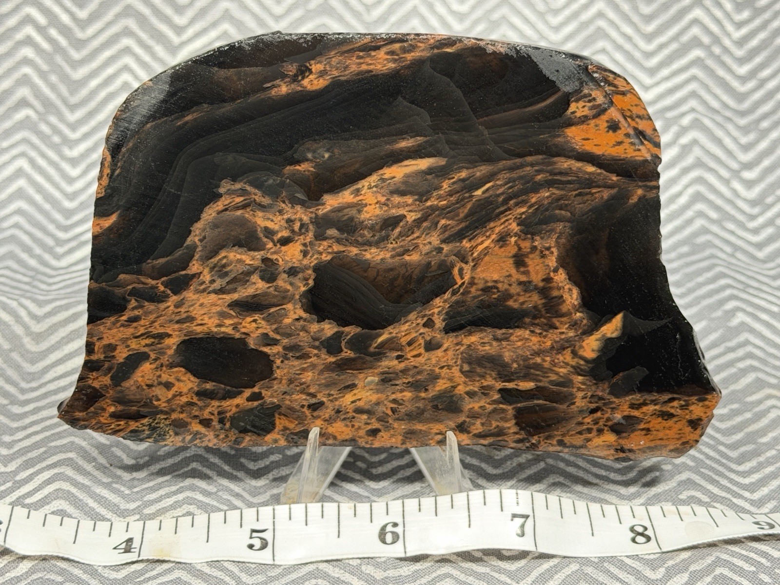 A+ Oregon Glass Butte Gold Sheen Obsidian Slab, Lot#576