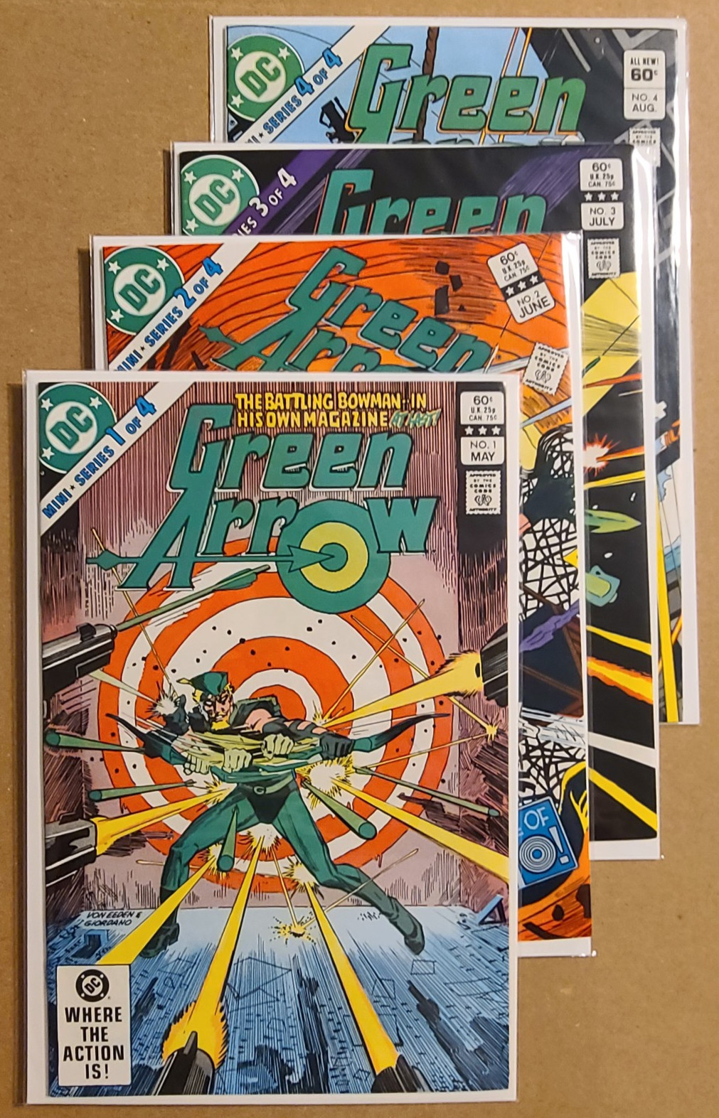 Green Arrow #1–4 Ungraded Complete Mini-Series — Mike Grell — DC Comics 1983