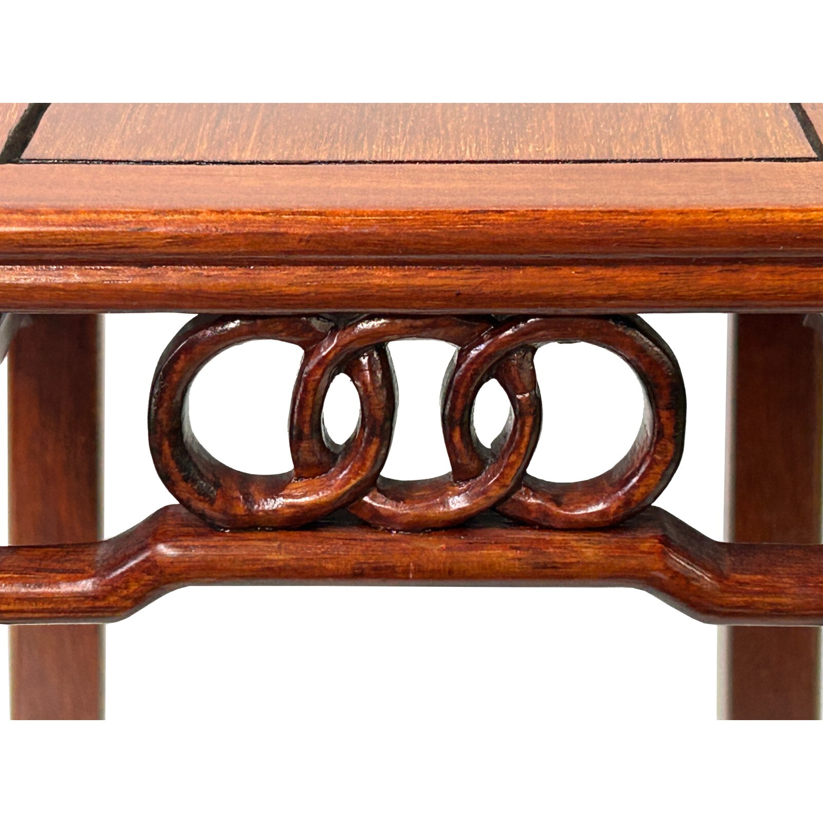 5.5″ Brown Wood Triple Rings Pattern Square Display Stand Riser Easel ws4149