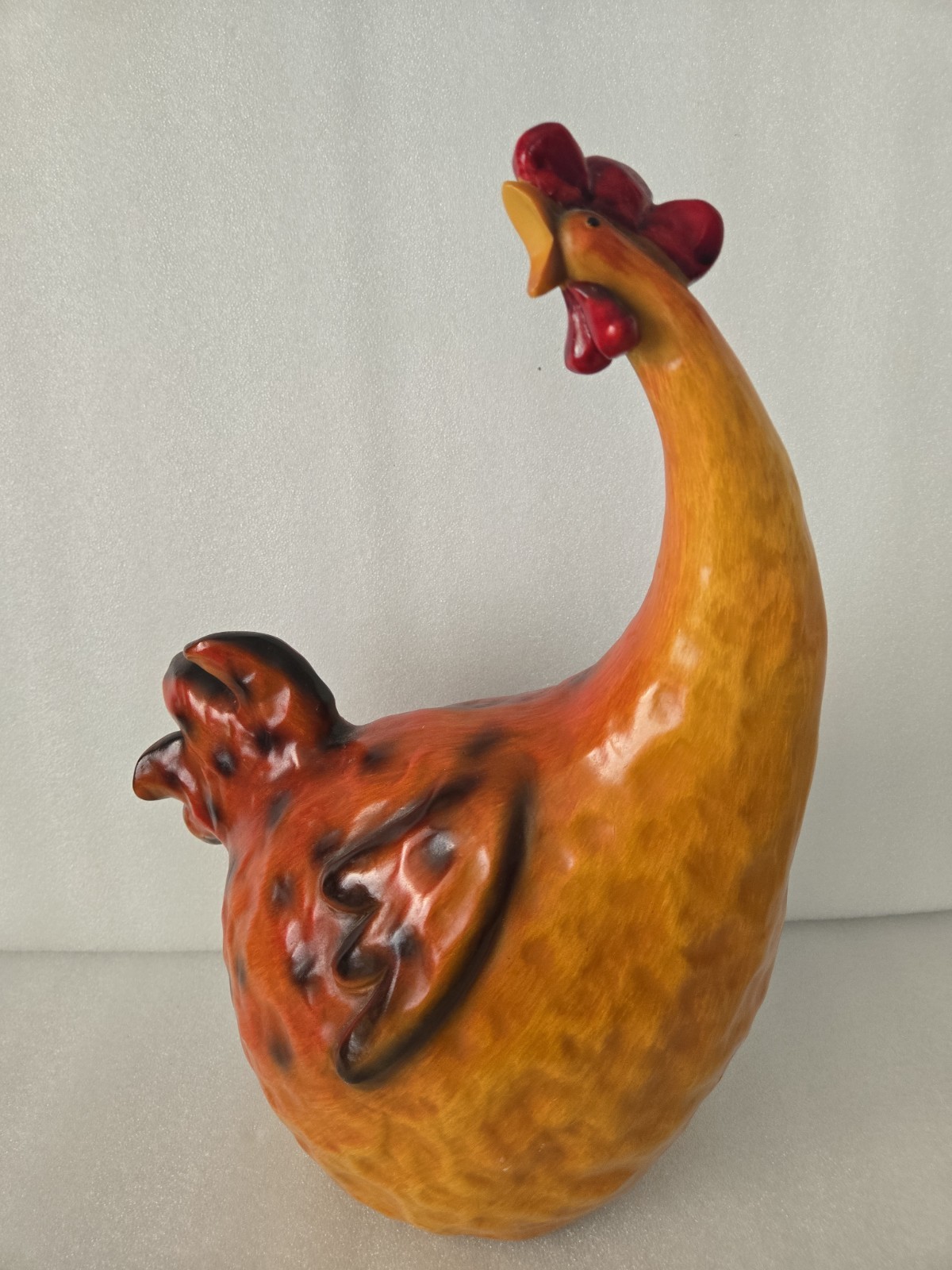 VTG EXQUISITE FUNNY ITALIAN CHICKEN HEN ROOSTER RESIN FIGURE LARGE 16.5” Farmhou