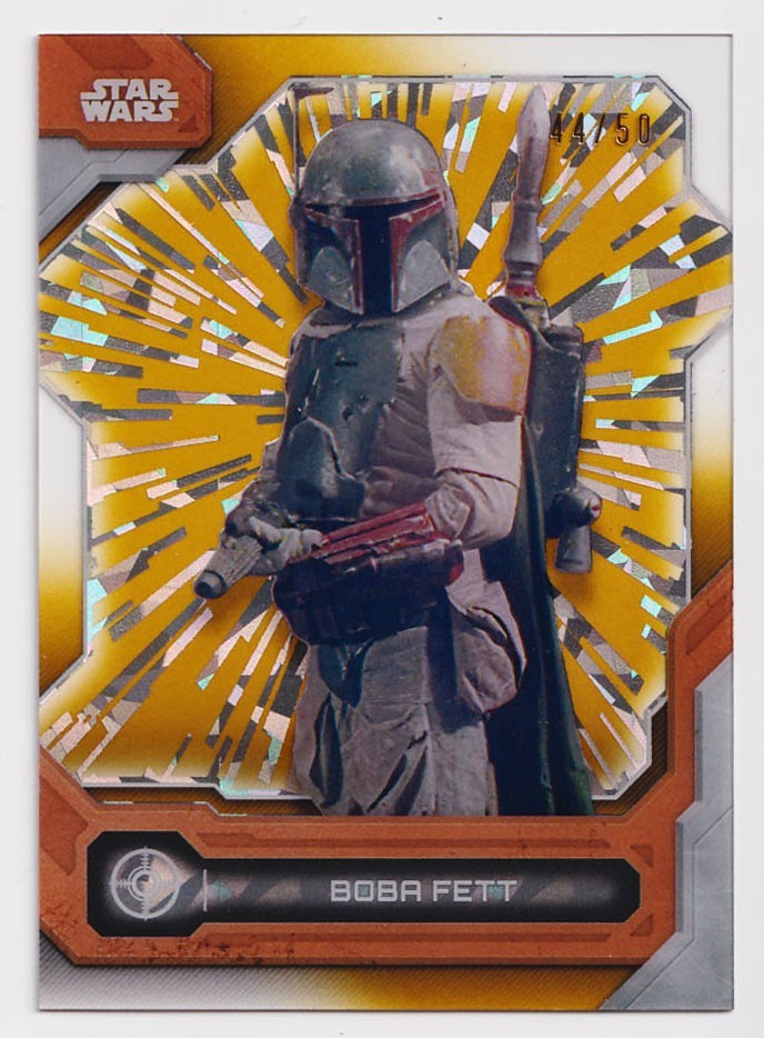 2024 Star Wars High Tek #14 Boba Fett Gold Diffractor Hyperspace Pattern 44/50