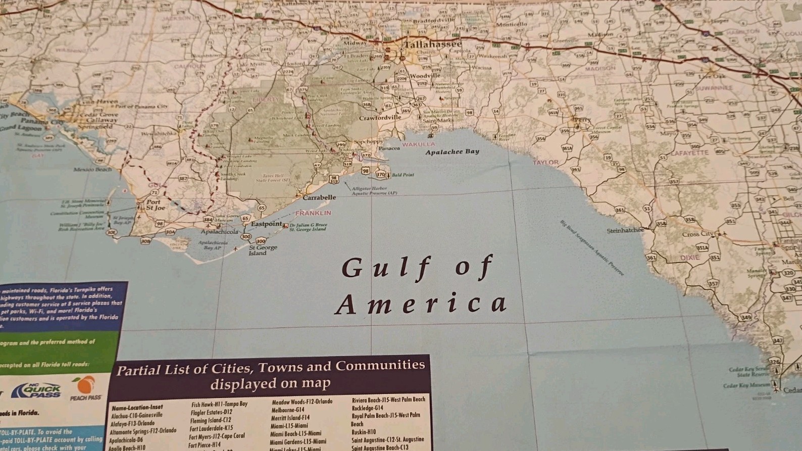 2026 Florida Highway Map, America 250 Florida, Free State Map Foldout Paper New