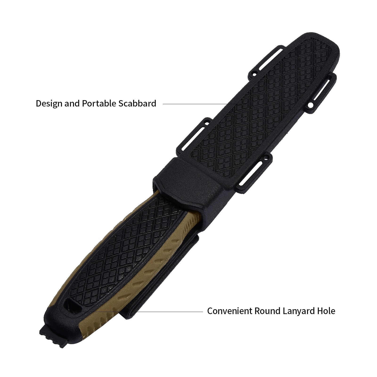 8.7″ Double Edge Blade Dagger Fixed Blade Knives with Sheath Self-Defense Knife