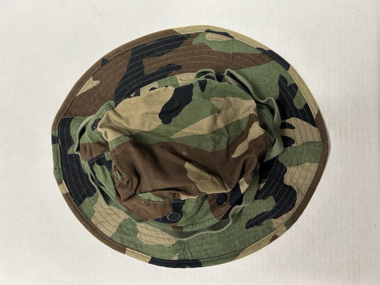 Military Boonie Hat, Sun Hot Weather BDU Camo Size 7 1/4, Tru-Spec Brand