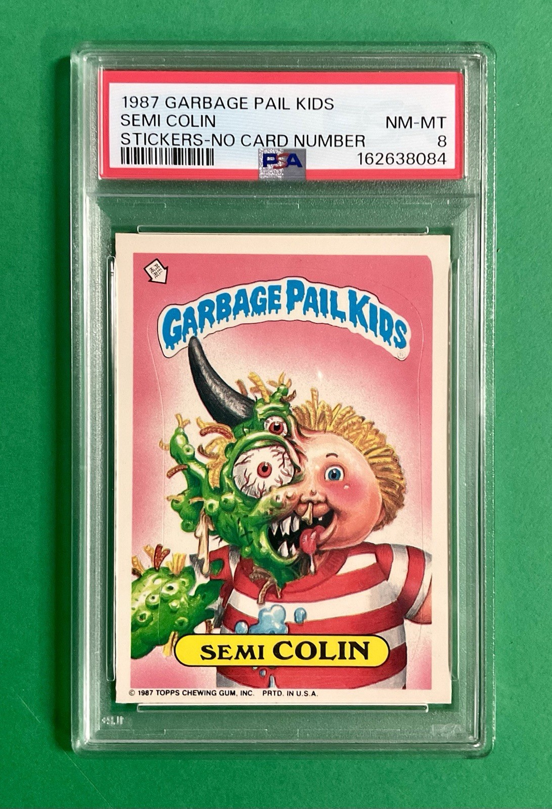 1987 Garbage Pail Kids Semi Colin No # Number Error Card #355b PSA-8