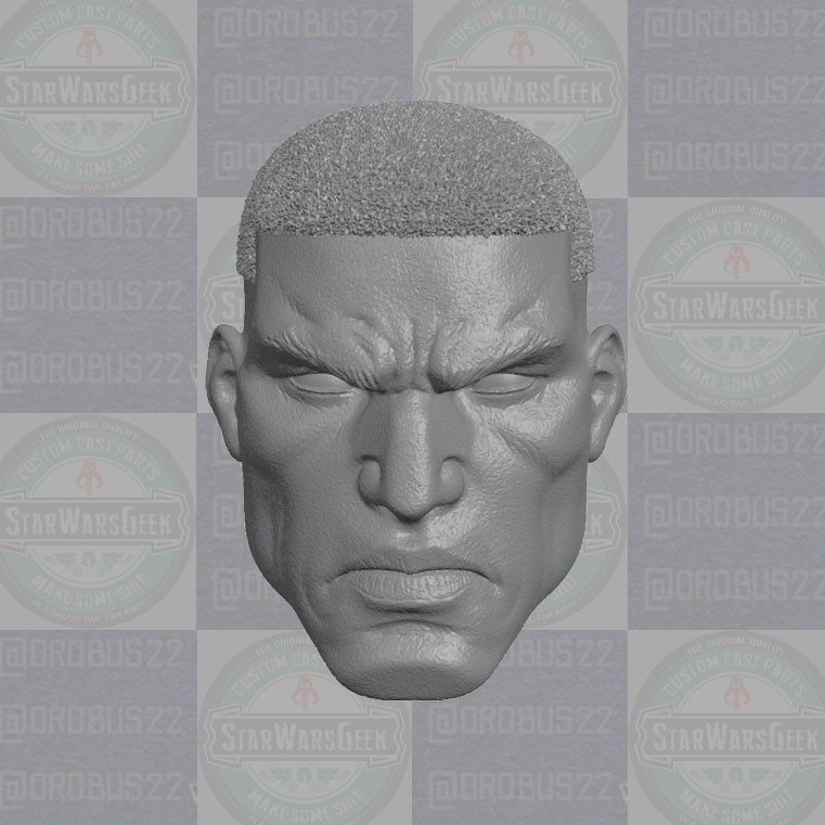 John Stewart Green Lantern v1 custom head for 1:6 1:10 1:12 1:18 action figures