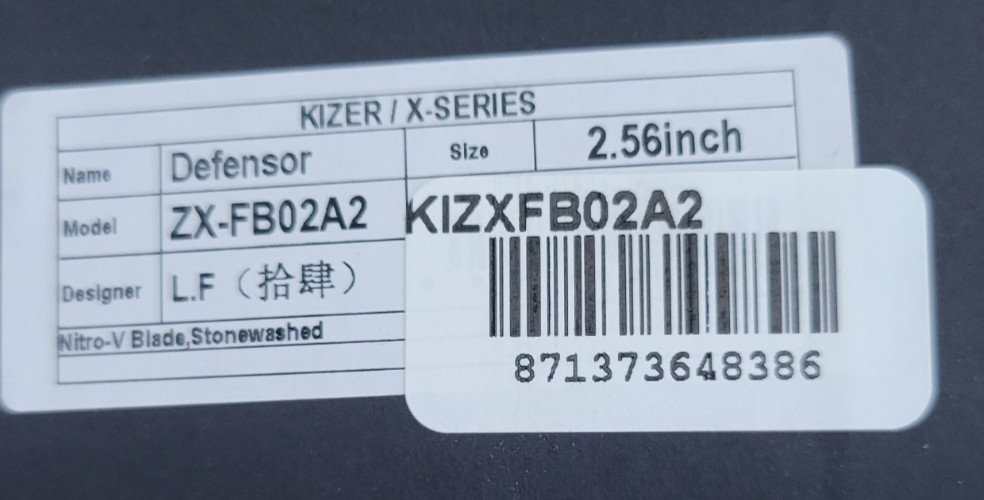 Kizer Cutlery Defensor Fixed Knife 2.63 Nitro V Steel Blade Stainless Handle