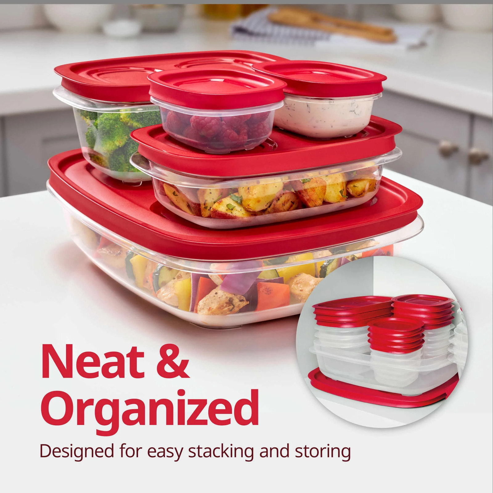 Rubbermaid EasyStore Rectangle Container 41.5 Cup with Lid Food Storage