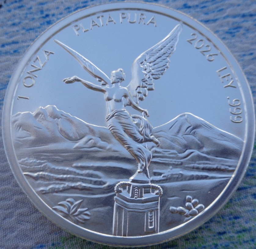 1 o z. 2026 LIBERTAD OF MEXICO c0in tribute BU round .999 siIver