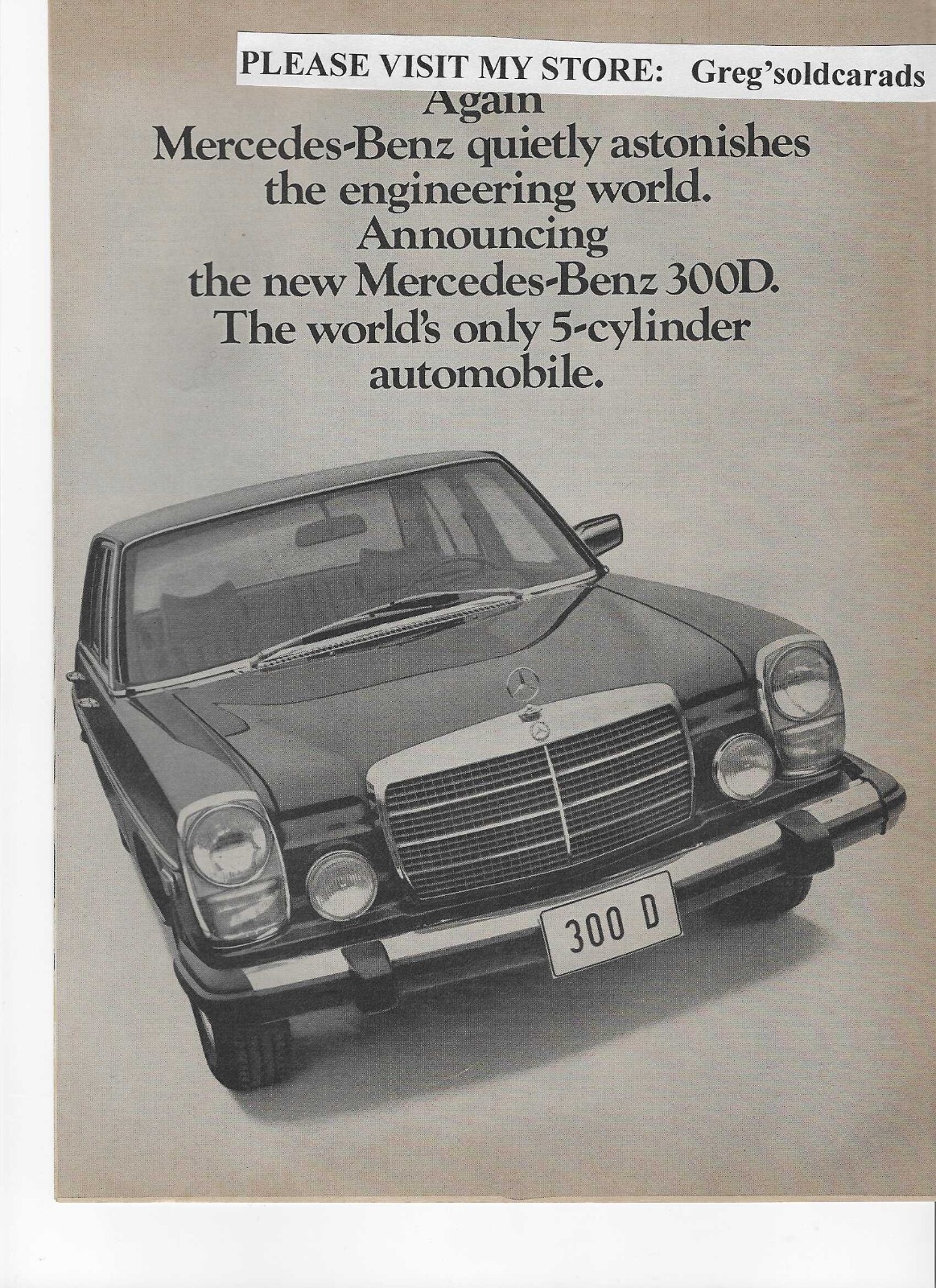 Original Two Page 1975 Mercedes Benz 300 D ( 300D ) Sedan Vintage Print Ad