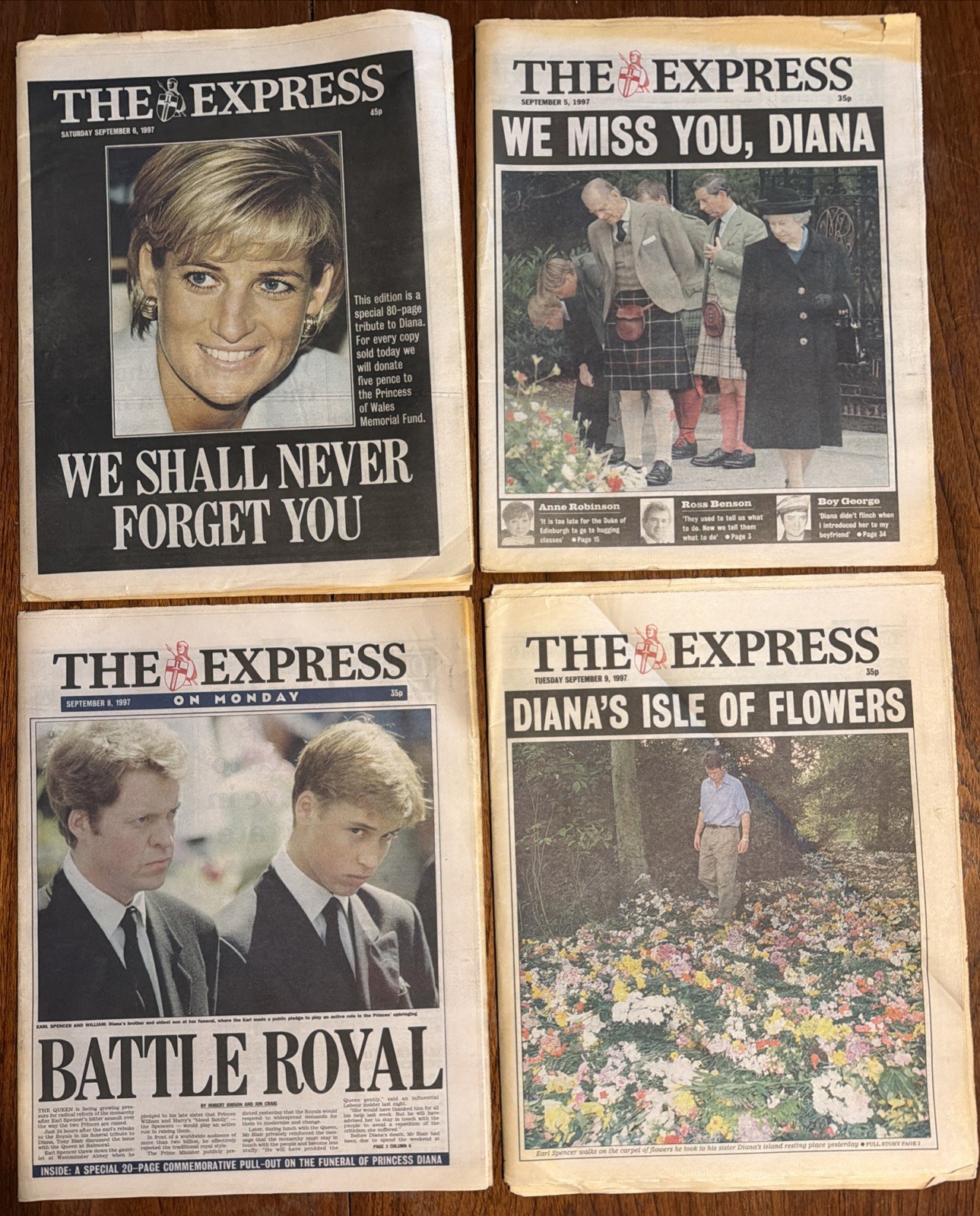 18 x Vintage UK Newspapers Diana Death & Other English Royal Family 1990s 2000s