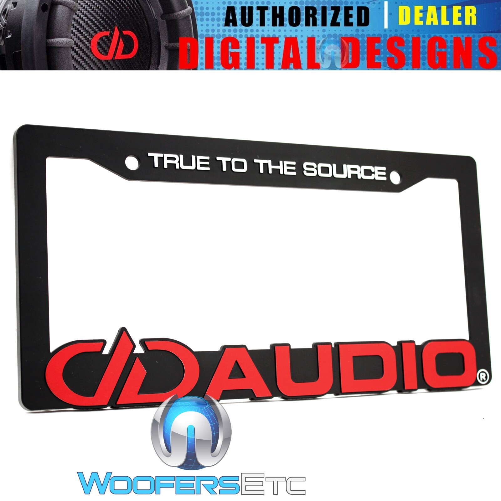 DD AUDIO WEATHER RESISTANT BLACK LICENSE PLATE PLASTIC FRAME CAR TRUCK AUDIO NEW