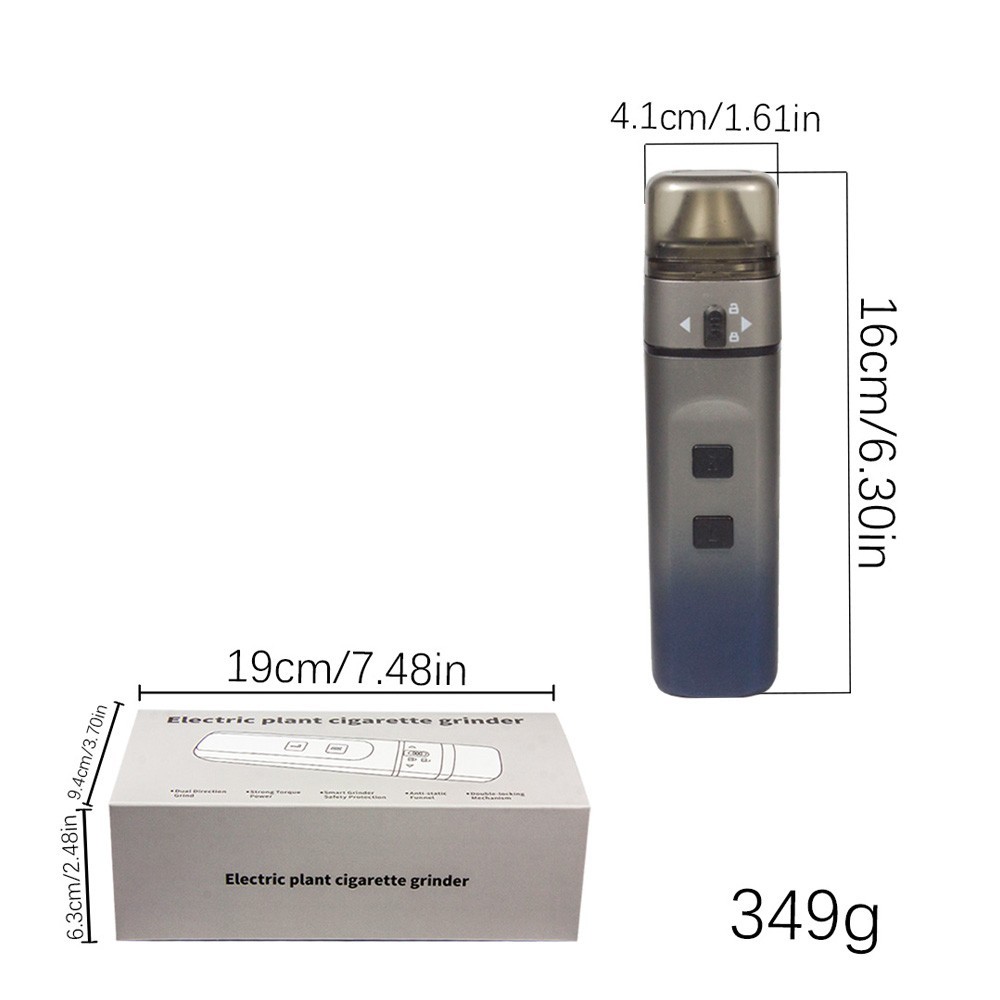 Electrical Metal Grinder Automatic Tobacco Herb Crusher Gunmetal *USA SELLER