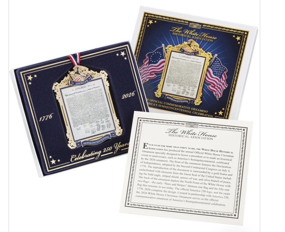 Official 2026 White House Christmas Ornament – 250th Year Commemorative Ornament