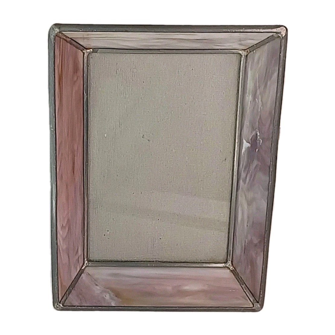 Vintage Light Purple Slag Stained Glass Photo Frame 7.5″ x 6.5″ Fits 4″ x 6″