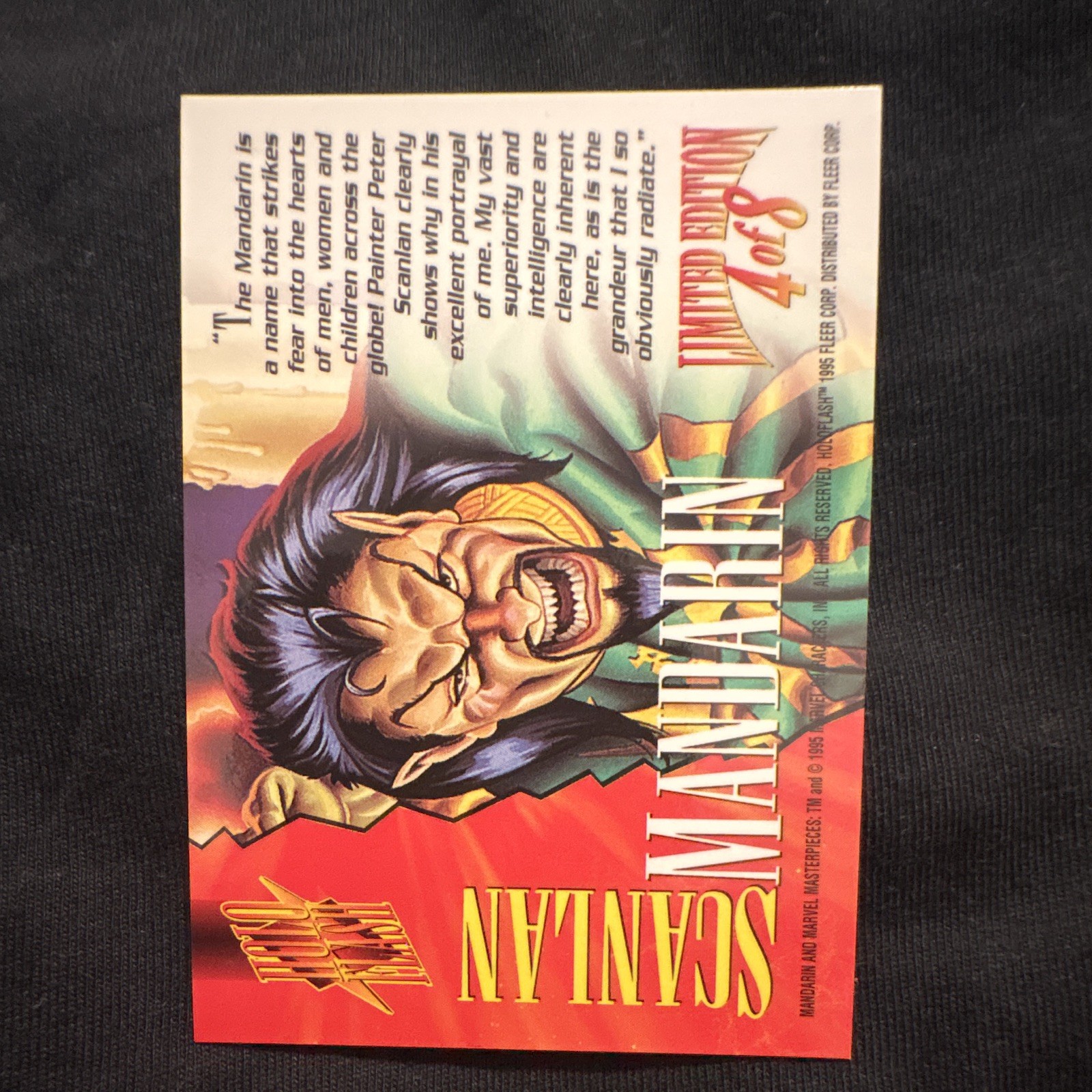 Fleer 1995 Marvel Masterpieces Mandarin Hologram Insert Card #4 of 8