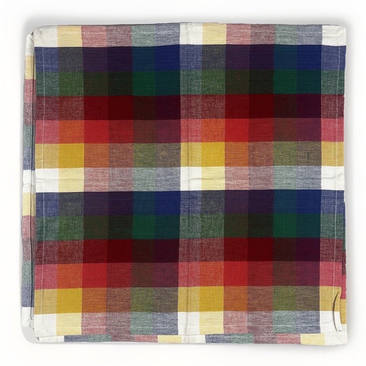 Set of 4 Madras Plaid Cloth Napkins Cotton Preppy Retro 18×18”