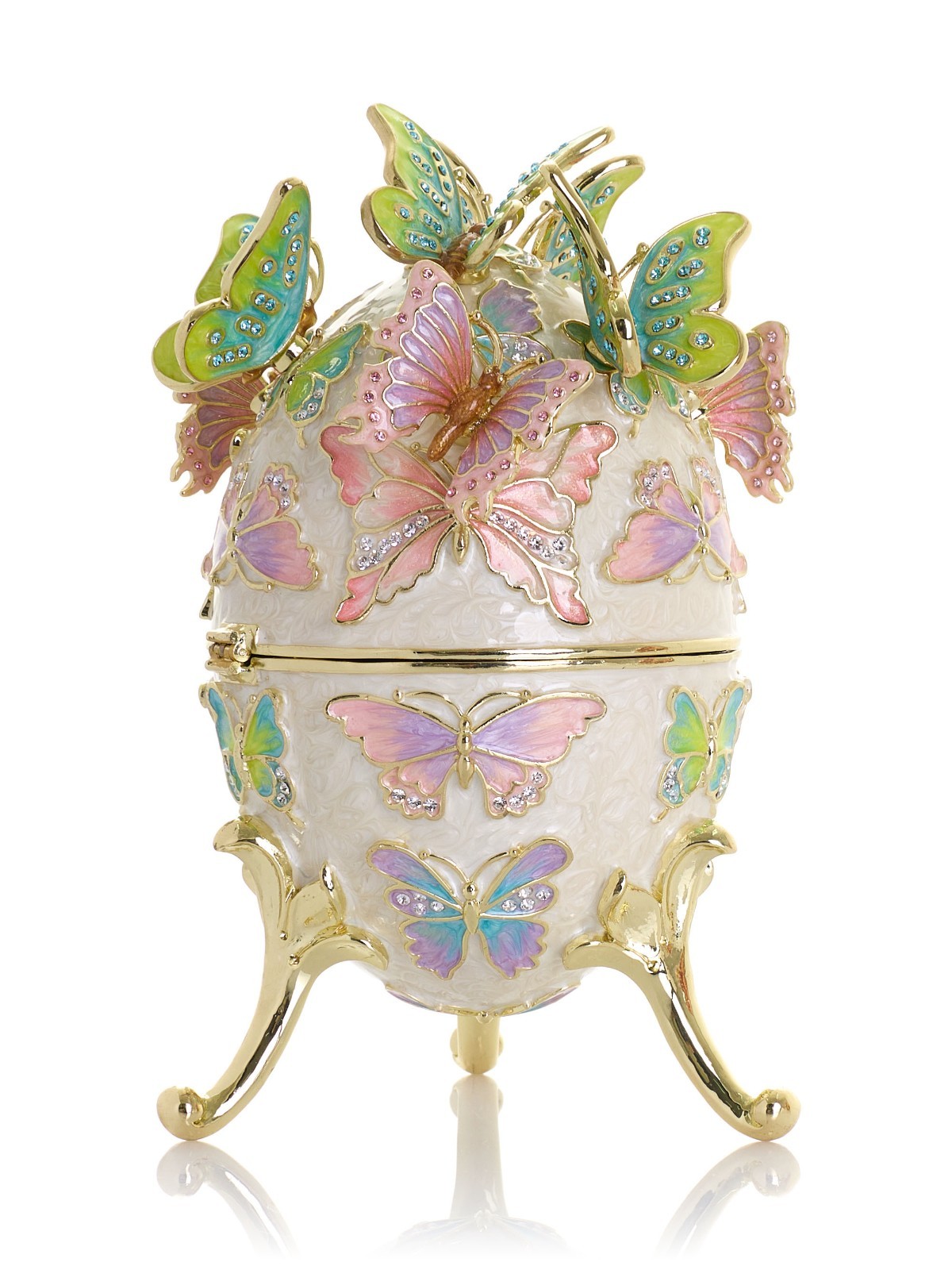 Keren Kopal Large Limited Edition Butterfly Egg Trinket box & Austrian Crystals