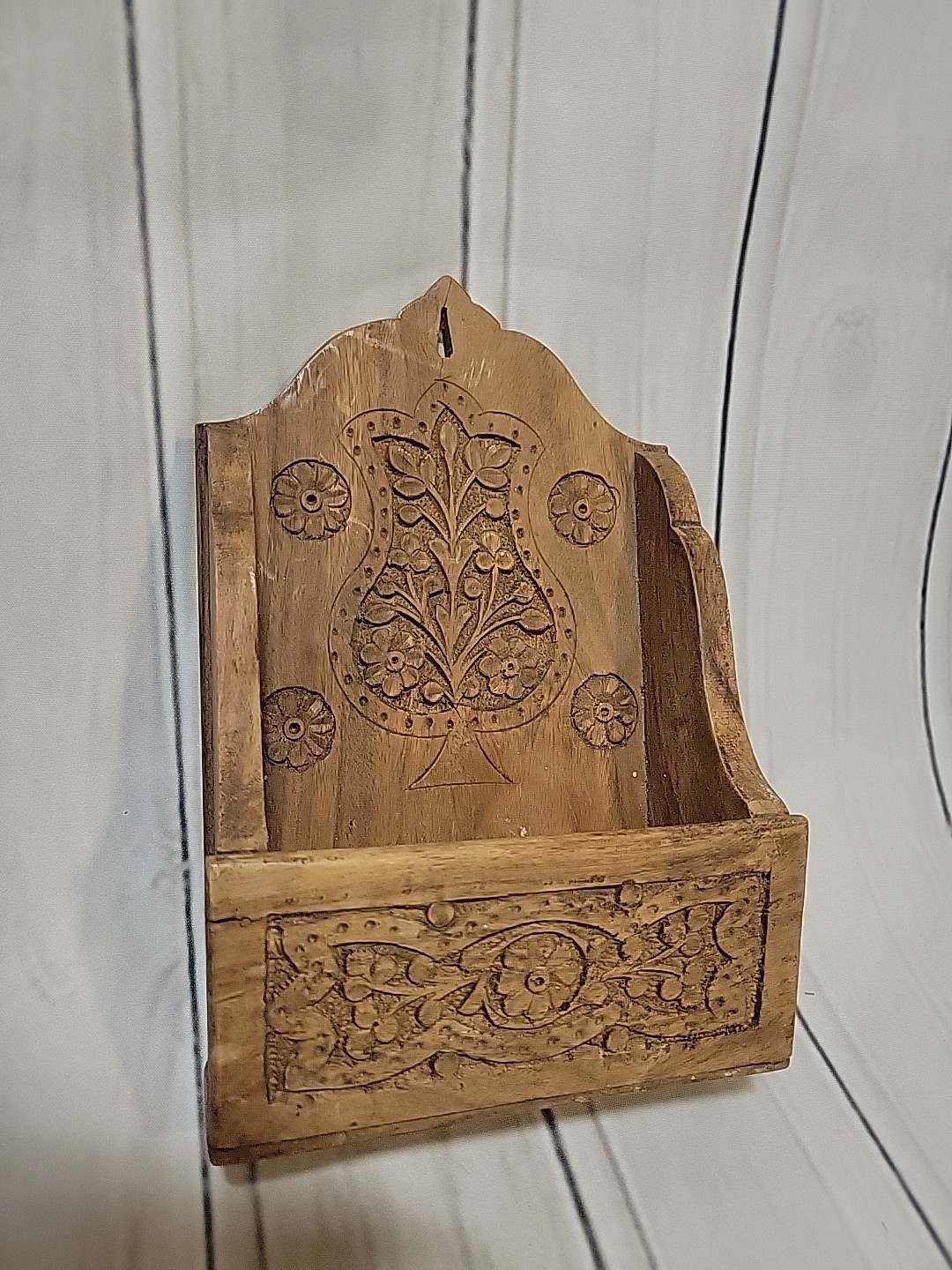 Archana Handcrafted Wood Letter Box Boho Made In India